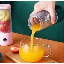 Portable Juicer Mini Household Juice Cup USB Fruit Machine 8585190mm Green Four Leaf Knife 7 Portable Juicer Mini Household Juice Cup USB Fruit Machine 8585190mm Green Four Leaf Knife -Small Appliances Store 98628822 3