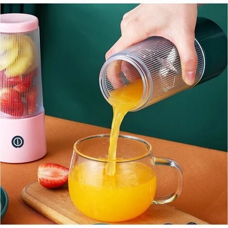 Portable Juicer Mini Household Juice Cup USB Fruit Machine 8585190mm Green Four Leaf Knife 3 Portable Juicer Mini Household Juice Cup USB Fruit Machine 8585190mm Green Four Leaf Knife - Image 3