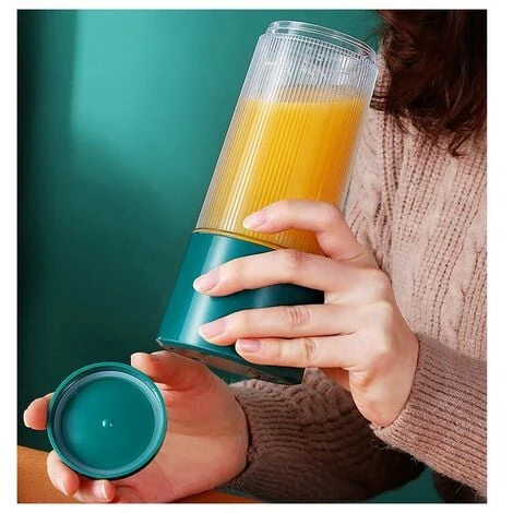 Portable Juicer Mini Household Juice Cup USB Fruit Machine 8585190mm Green Four Leaf Knife 4 Portable Juicer Mini Household Juice Cup USB Fruit Machine 8585190mm Green Four Leaf Knife - Image 4