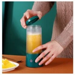 Portable Juicer Mini Household Juice Cup USB Fruit Machine 8585190mm Green Four Leaf Knife 9 Portable Juicer Mini Household Juice Cup USB Fruit Machine 8585190mm Green Four Leaf Knife -Small Appliances Store 98628822 5