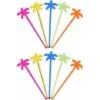 Plastic Drink Stirrers Tropical Palm Cocktail Stirrers Stirrer Sticks Set Of 50 (Mixed Colors)