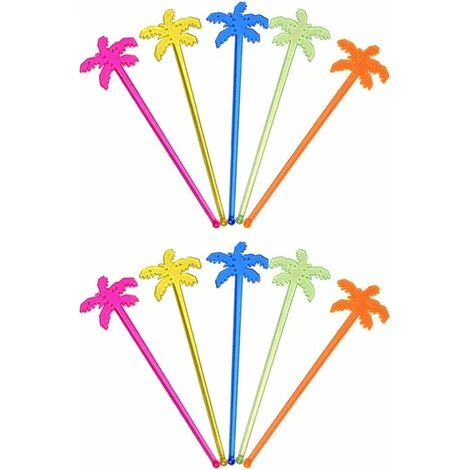 Plastic Drink Stirrers Tropical Palm Cocktail Stirrers Stirrer Sticks Set Of 50 (Mixed Colors) 1 Plastic Drink Stirrers Tropical Palm Cocktail Stirrers Stirrer Sticks Set Of 50 (Mixed Colors)