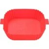 Silicone Air Fryer Basket Air Fryer Silicone Pot Reusable Silicone Basket 19.5cm Air Fryer Essential Accessory For Hot Air Fryer Microwave Frying Pan(Red) ZQYRLAR