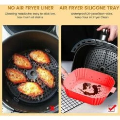 Silicone Air Fryer Basket Air Fryer Silicone Pot Reusable Silicone Basket 19.5cm Air Fryer Essential Accessory For Hot Air Fryer Microwave Frying Pan(Red) ZQYRLAR 8 Silicone Air Fryer Basket Air Fryer Silicone Pot Reusable Silicone Basket 19.5cm Air Fryer Essential Accessory For Hot Air Fryer Microwave Frying Pan(Red) ZQYRLAR -Small Appliances Store 98818630 4