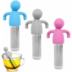 Set Of 3 Stainless Steel Tea Infuser With Silicone Handle, Hanging Tea Strainer For Loose Tea, Tea Pipe Tea Diffuser Strainers, Tea Infuser For Teapot Cup
