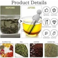Set Of 3 Stainless Steel Tea Infuser With Silicone Handle, Hanging Tea Strainer For Loose Tea, Tea Pipe Tea Diffuser Strainers, Tea Infuser For Teapot Cup -Small Appliances Store 98818710 4