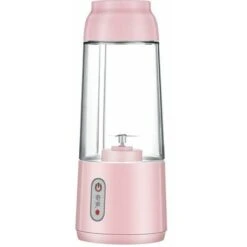 300ml USB Charging Cable, Cordless Blender, Portable Blender With Stainless Steel Blade (Pink)