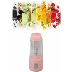 300ml USB Charging Cable, Cordless Blender, Portable Blender With Stainless Steel Blade (Pink) -Small Appliances Store 99516430 5