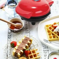 Waffle Maker, Mini Electric Waffle Maker Stainless Steel, Non-Stick Coating, Non-Slip Feet For Home Breakfast, Lunch, Or Personal Snacks 7 Waffle Maker, Mini Electric Waffle Maker Stainless Steel, Non-Stick Coating, Non-Slip Feet For Home Breakfast, Lunch, Or Personal Snacks -Small Appliances Store 99555907 3