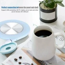 Mug Warmer, Versatile Heating Pad, Home Office Coffee Mug Warmer, Cup Warmer Plate With USB Coaster (Blue) 7 Mug Warmer, Versatile Heating Pad, Home Office Coffee Mug Warmer, Cup Warmer Plate With USB Coaster (Blue) -Small Appliances Store 99559064 3