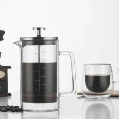 300/600ml Double Wall French Press Coffee Maker Heat Resistant Borosilicate Glass With High Density Stainless Steel Filter, 300ml - 300ml -Small Appliances Store 99563224 5