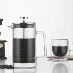 300/600ml Double Wall French Press Coffee Maker Heat Resistant Borosilicate Glass With High Density Stainless Steel Filter, 300ml - 300ml -Small Appliances Store 99574038 5