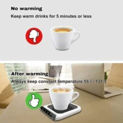 Coffee Mug Warmer For Office 3-Speed Adjustable Temperature Coffee Mug Warmer With Drinking Water Reminder For Home Use, Gravity On/Off Automatic Sensing -Small Appliances Store 99687726 3